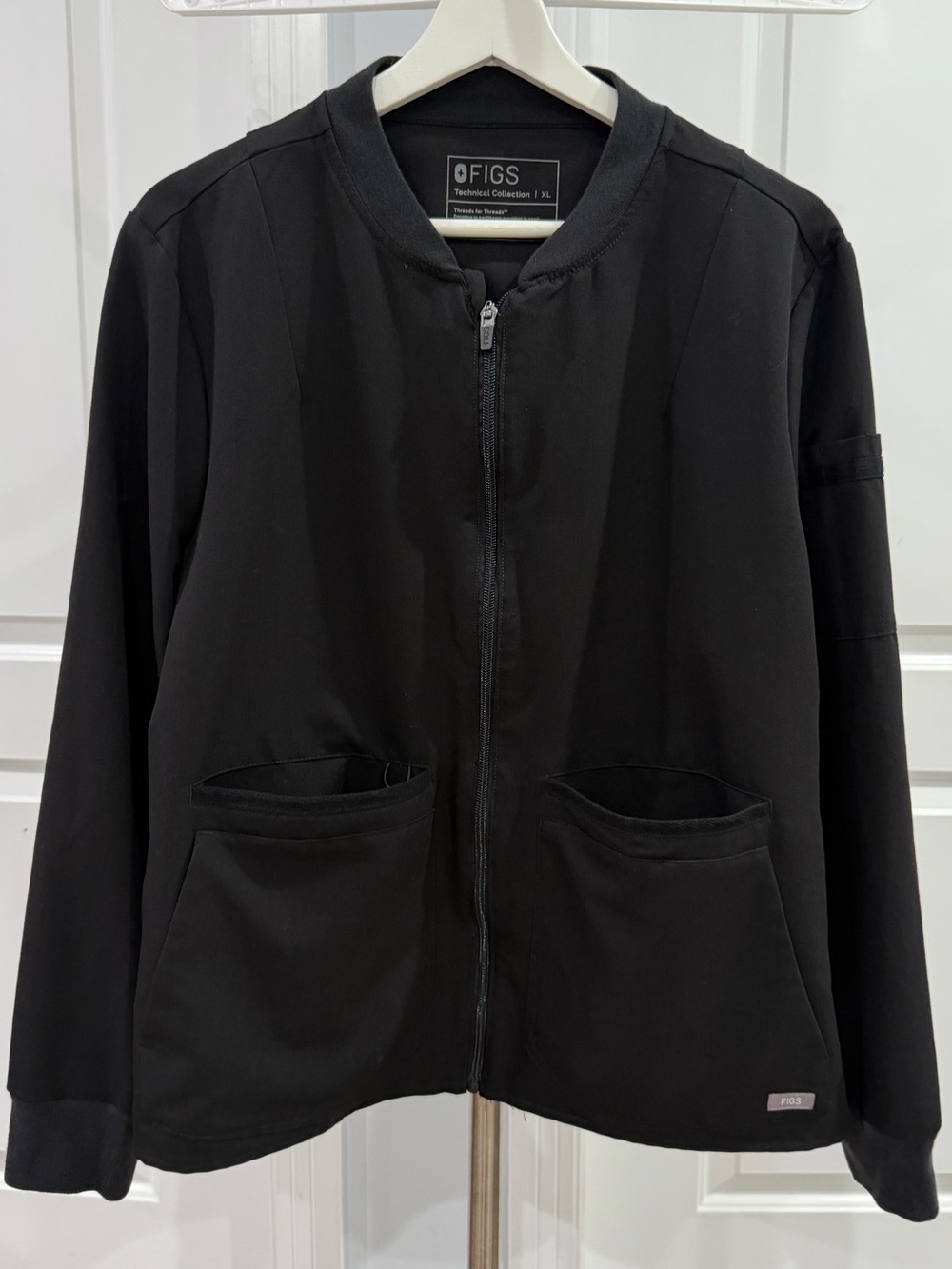 FIGS Bellery Scrub Jacket Technical Collection Full Zip Womens XL Black Nurse